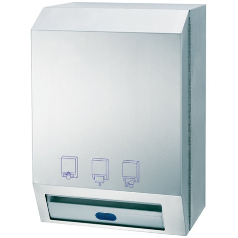 290mm W Surface Mounted Sensor Operated Roll Towel Dispenser - 290mm W x 390mm H x 225mm D - Satin