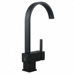 Gooseneck Black Round Kitchen Sink Mixer Tap