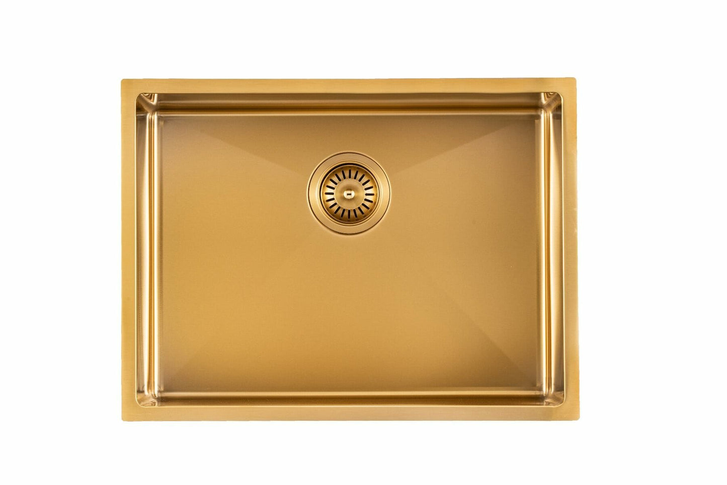 Brushed Gold 1.2mm Handmade Top/Undermount Single Bowl Kitchen/Laundry Sink - 600x450x300mm