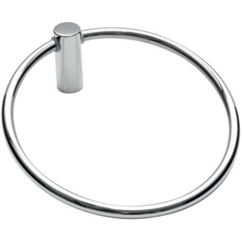 150mm W Surface Mounted Towel Ring - 150mm W x 160mm H x 55mm D - Bright