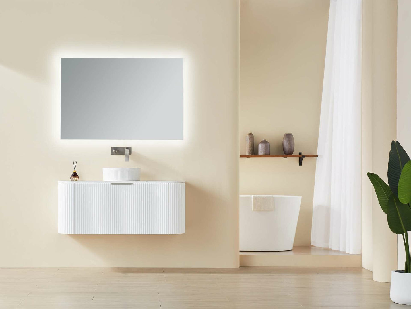 1200mm Avalon Wall Hung Vanity PVC Cabinet Only - Matte White