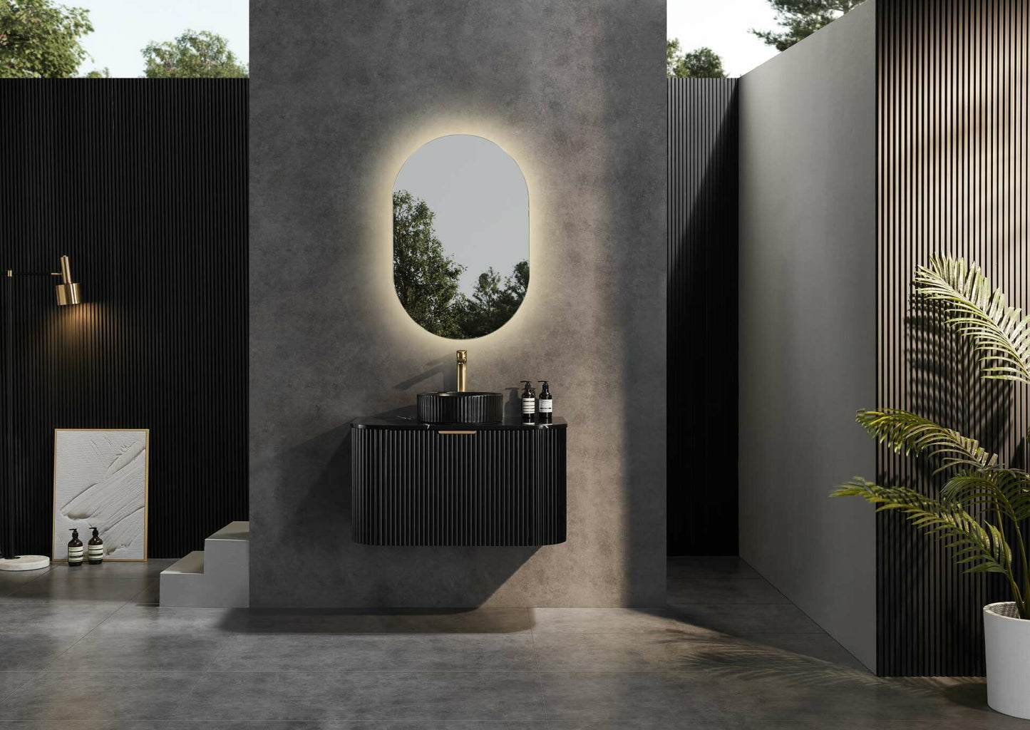 900mm Avalon Wall Hung Vanity PVC Cabinet Only - Matte Black