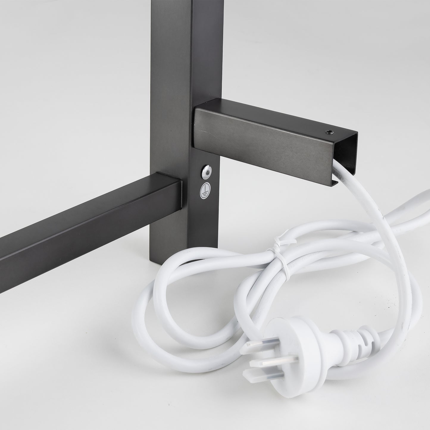 Square Brushed Gun Metal Grey Electric Heated Towel Rack 6 Bars