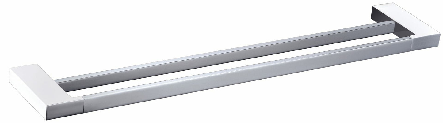 Eden Double Towel Rail 800 mm - Chrome & White