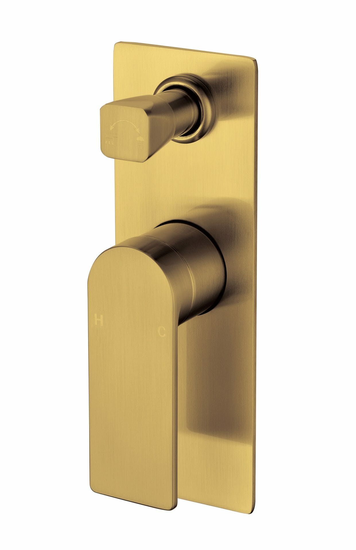 Ruki Wall Mixer With Diverter - Brushed Gold