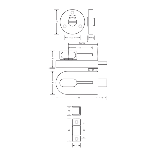 700 Series Ambulant Lock and Indicator Set with Bumper – With Screw Fixings