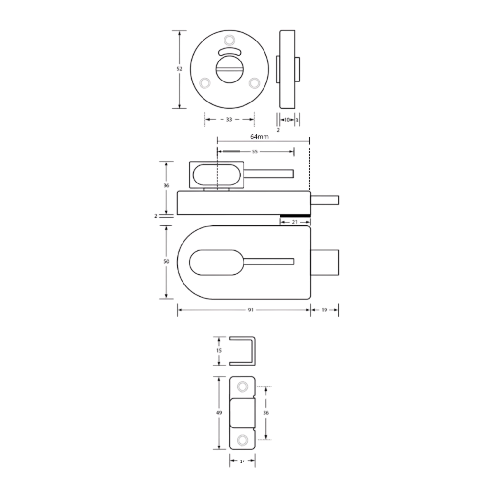 700 Series Ambulant Lock and Indicator Set with Bumper – With Screw Fixings