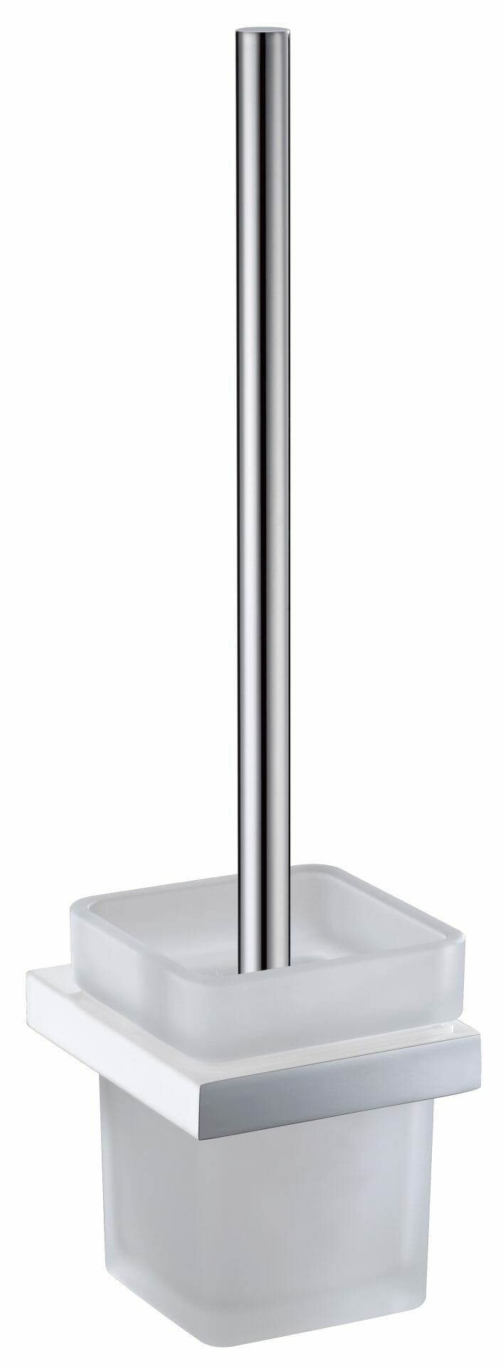 Eden Toilet Brush Holder - Chrome & White