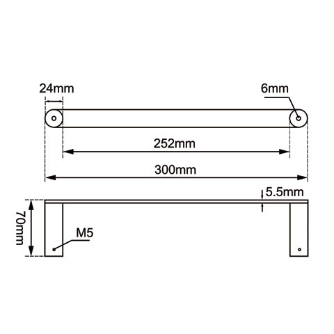 RUSHY Series Brushed Nickel Hand Towel 300mm