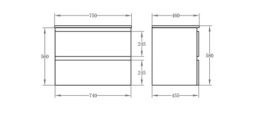 750mm Vanity Kickboard Only - Gloss White