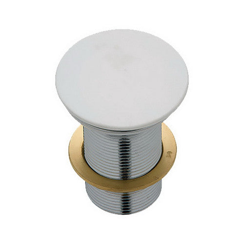 32/40mm Solid Brass Basin Mushroom Pop Up Waste - Matt White - NO Overflow