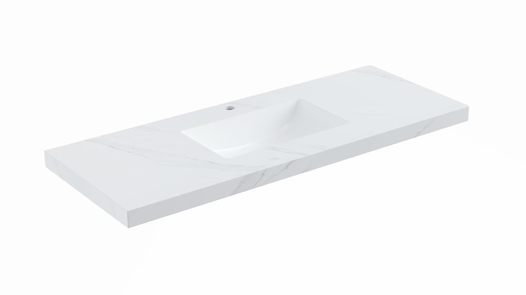 1200mmx460mm Stone Top with Undermount Basin - Diamond SINTERED Top Seamless Jointed with Ceramic Single Basin - Tap Hole