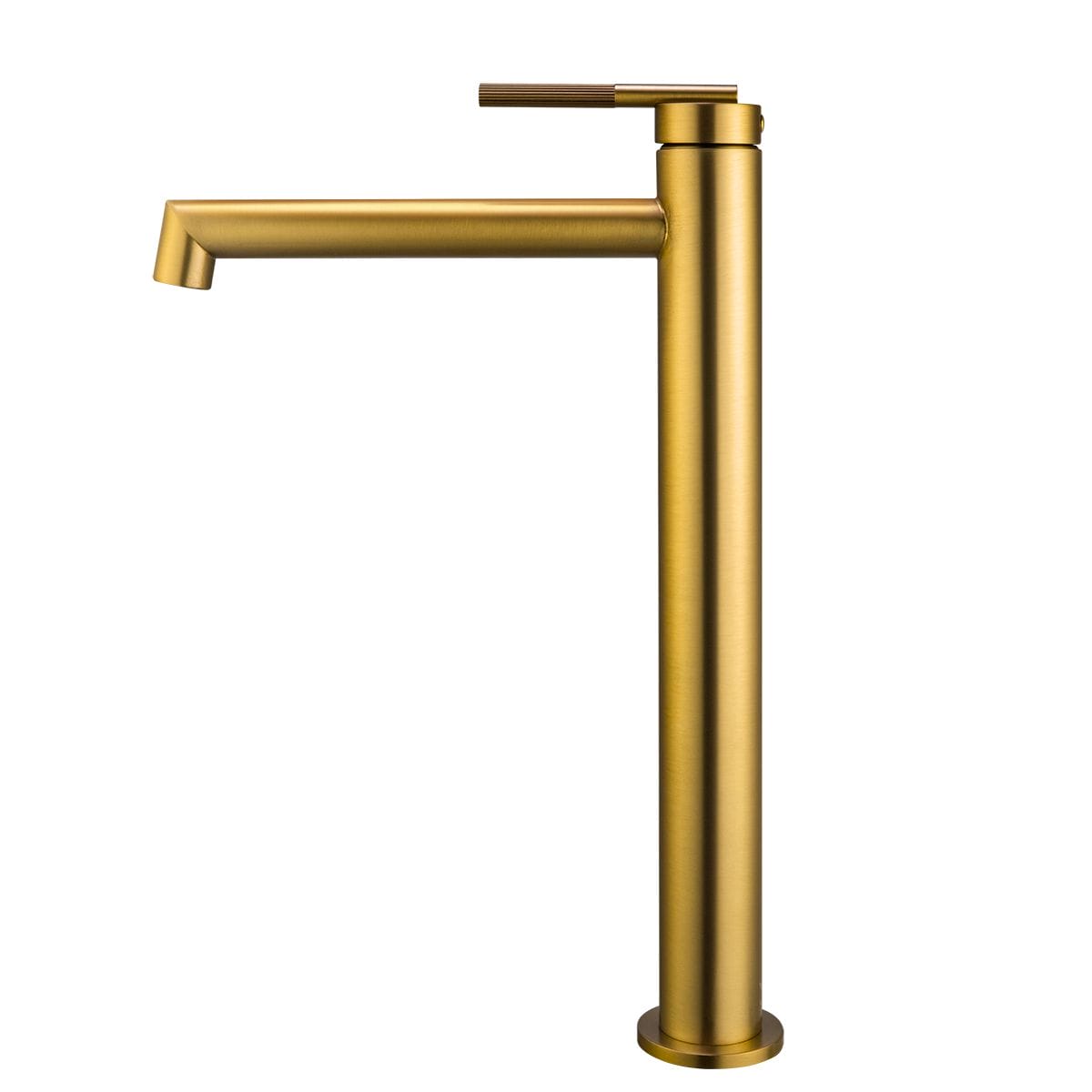 CADDENCE Brushed Brass Tall Basin Mixer