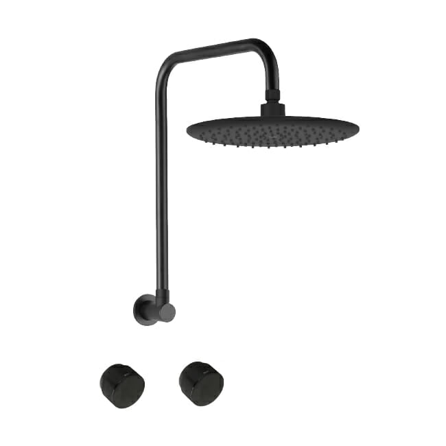 Loui Matt Black Gooseneck Shower Set