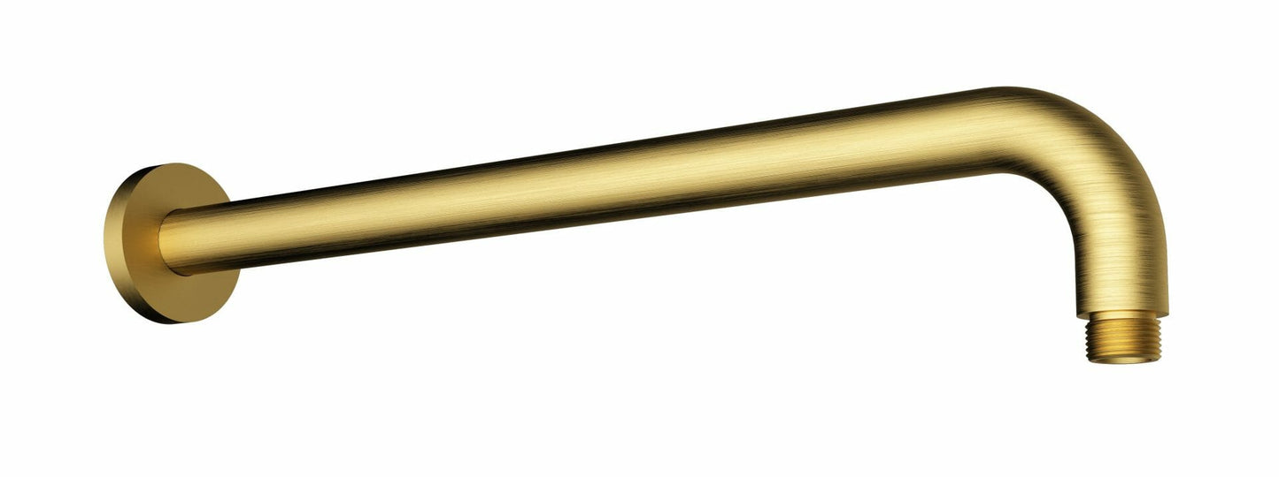 Round Horizontal Wall Shower Arm - Brushed Gold