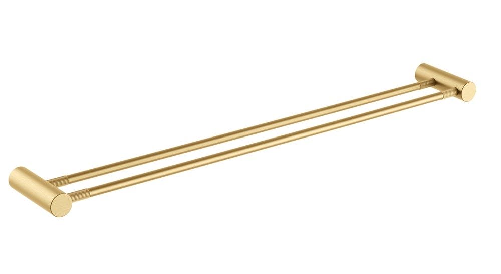 CADDENCE Brushed Brass Double Towel Rail - 800mm