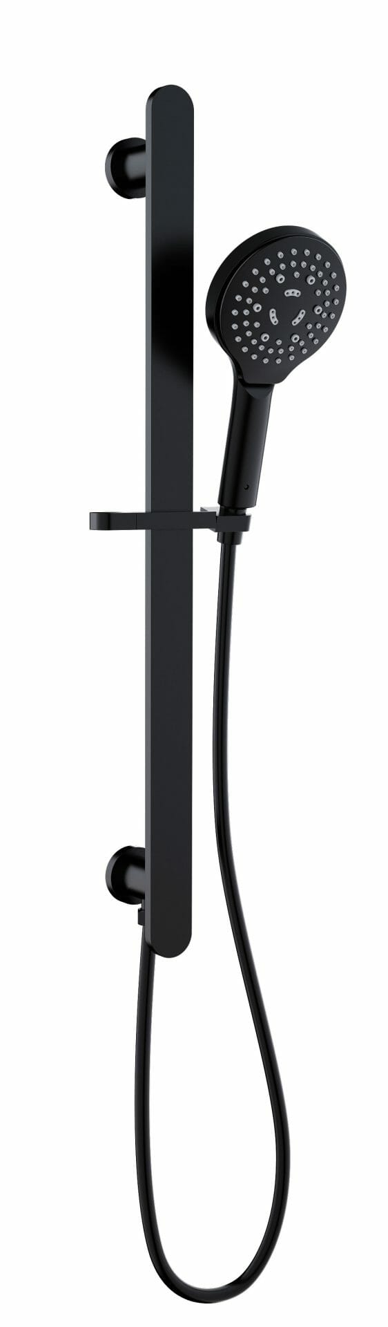 Kara Sliding Shower Rail with Integrated Water Inlet - Matt Black