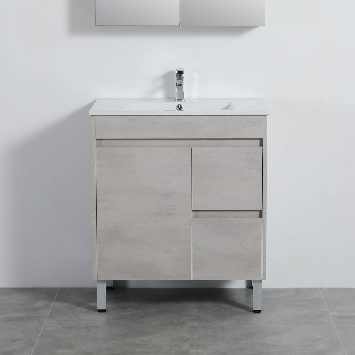 Nova Plywood Floor Vanity - Concrete Grey - 750mm