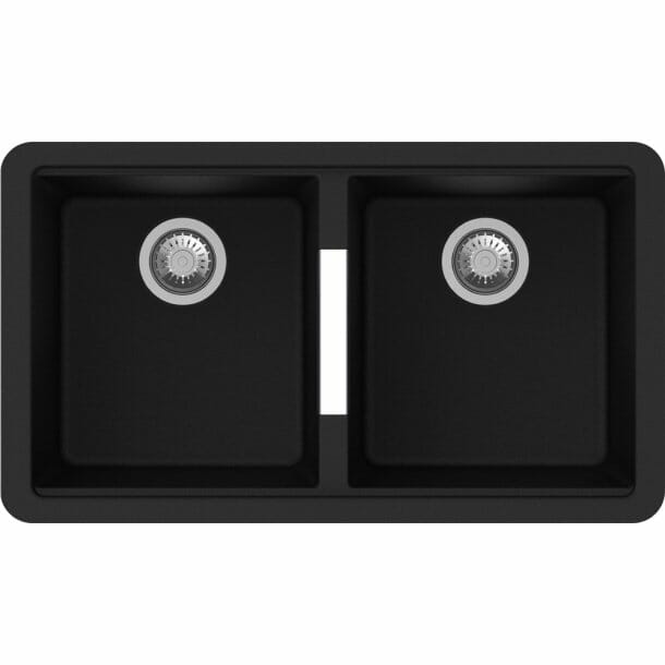 Carysil Black Double Bowls Granite Undermount Kitchen Sink - 824x481x241mm