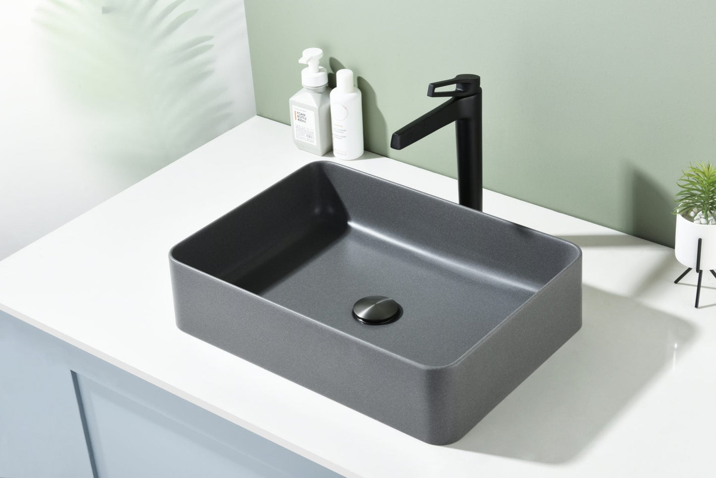 510mmx365mm Above Counter Basin Quartz - Matte Black