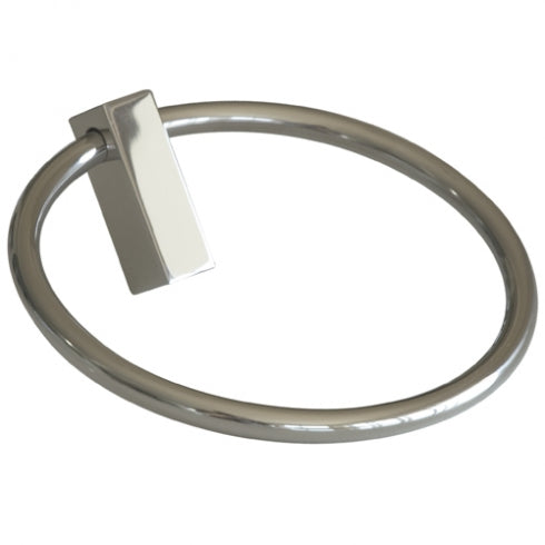 150mm w Surface Mounted Towel Ring - 150mm w x 155mm H x 53mm D - Bright