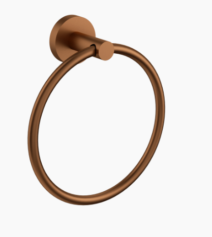 Otus Slimline Towel Ring In Brushed Copper
