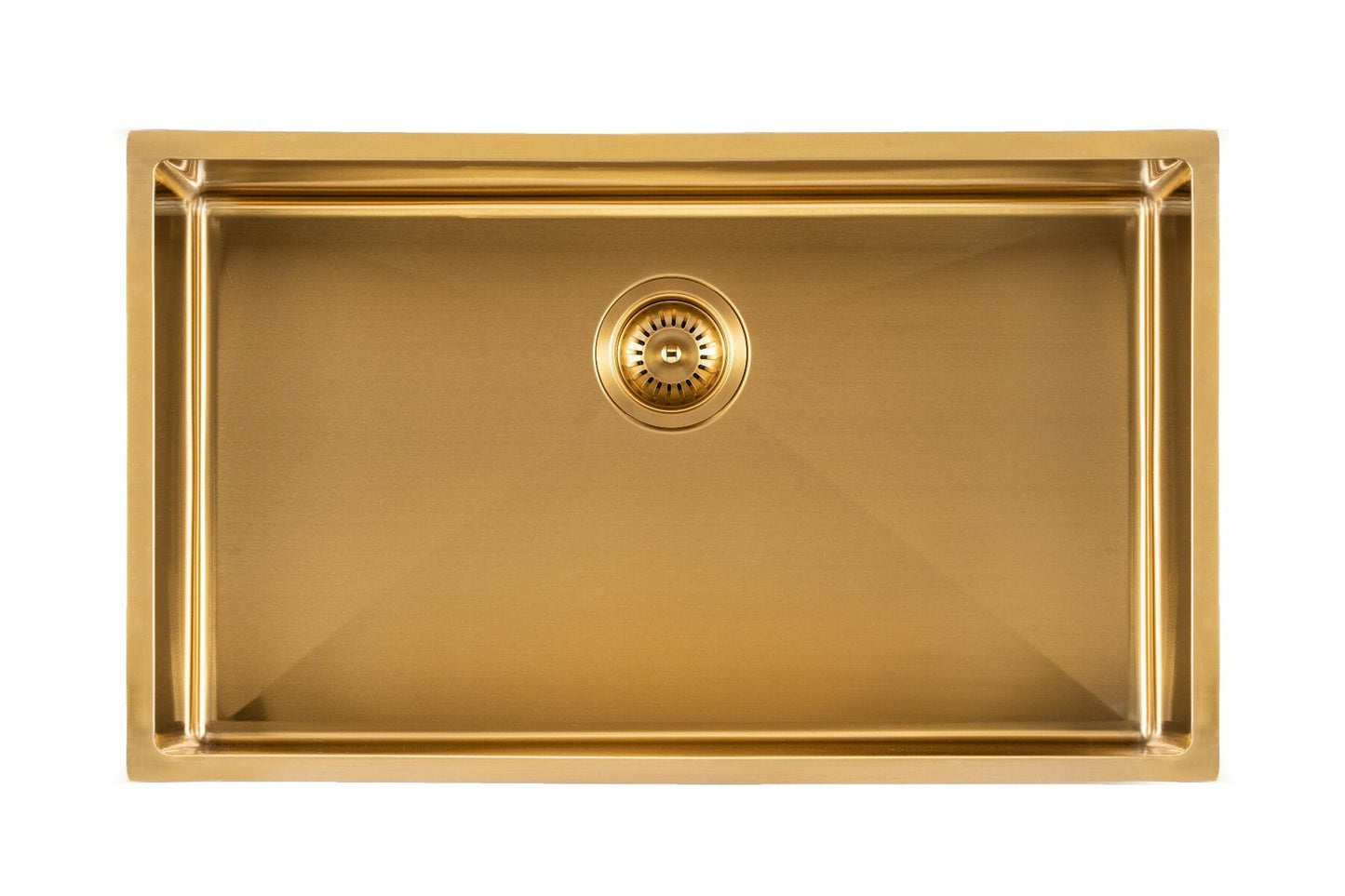 Brushed Gold 1.2mm Handmade Single Bowl Top/Undermount Kitchen/Laundry Sink - 762x457x254mm