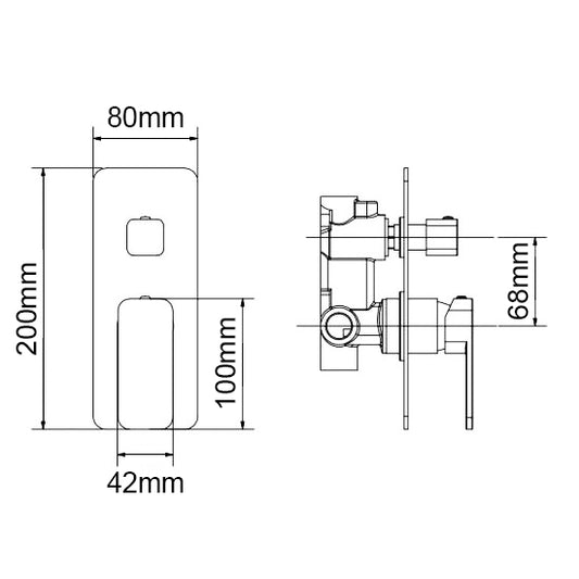 IVANO Series Black Wall Mixer with Diverter(color up)