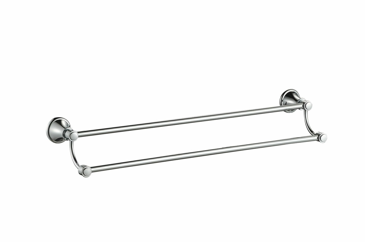 Clasico Double Towel Rail - 600mm - Brushed Nickel