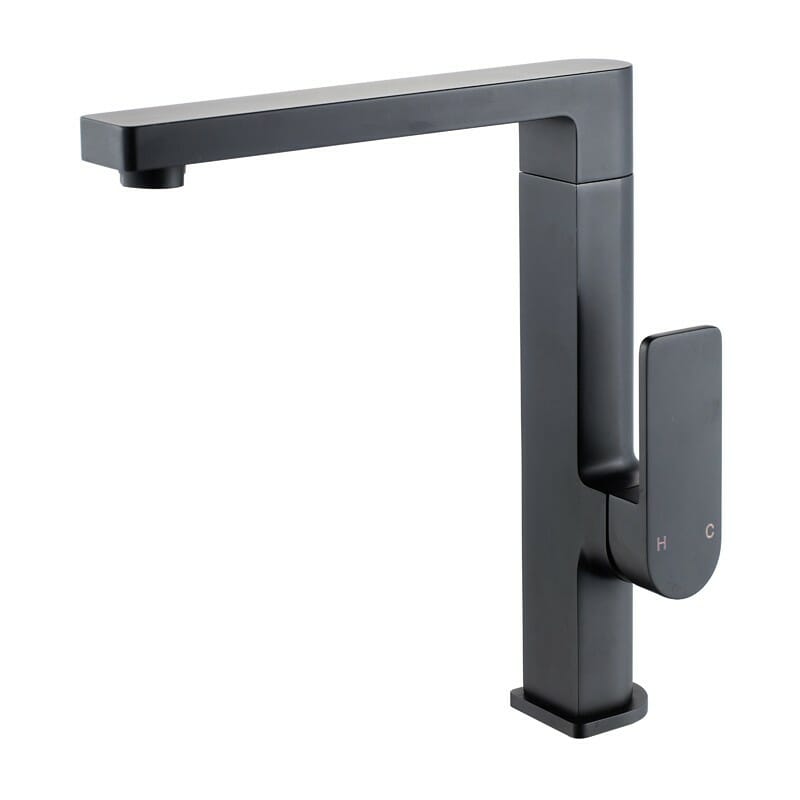 Flores square neck sink mixer - Matte Black