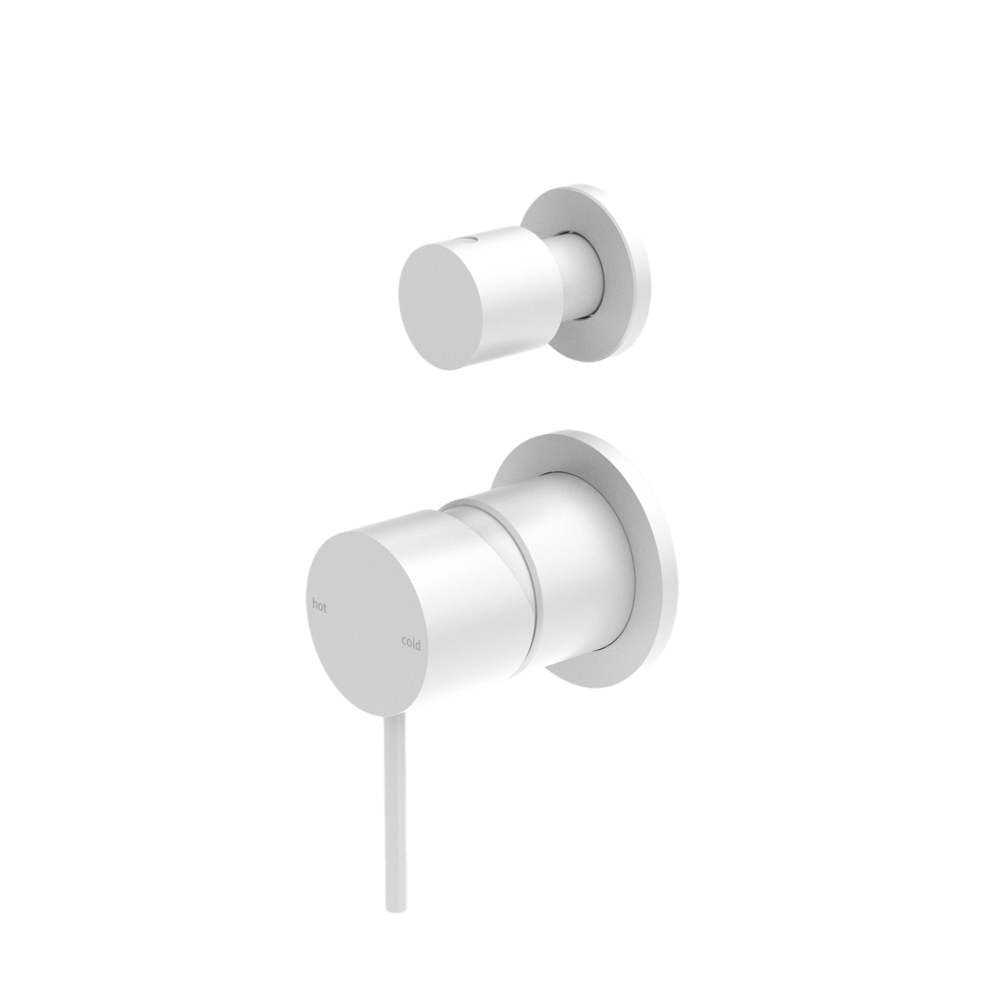 Mecca Shower Mixer With Diverter Separate Back Plate Matte White