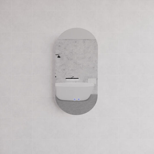 Oval Frameless LED Mirrors 900x450mm