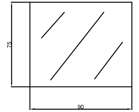 900mmx750mm - Plain Bevel Edge Rectangular Framless Mirror