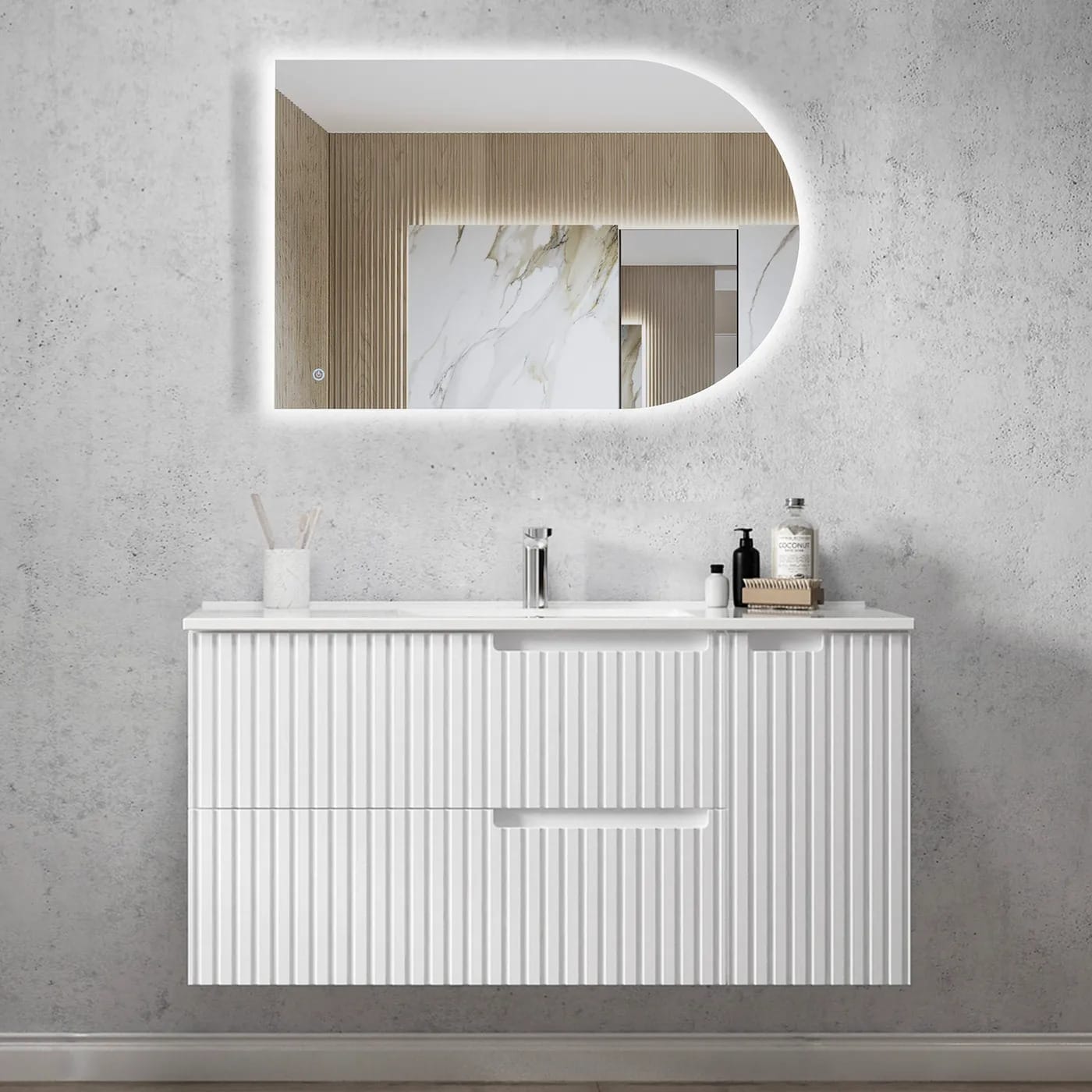 Noosa 1200mm Satin White Wall Hung Cabinet Only