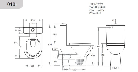 Skew Toilet Suite
665*375*830mm