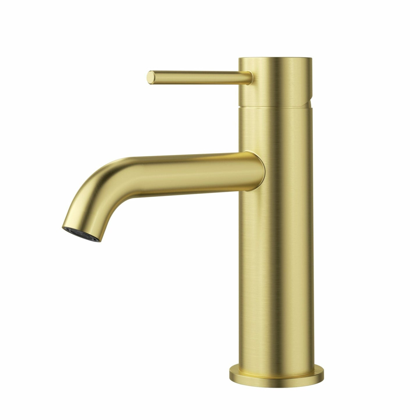 Otus Slimline Stainless Steel Basin Mixer Curved Spout - Brushed Gold