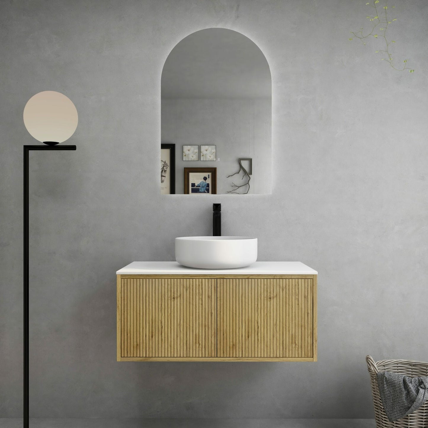 Bellevue Standard Wall Hung Vanity - Prime Oak - 900mm