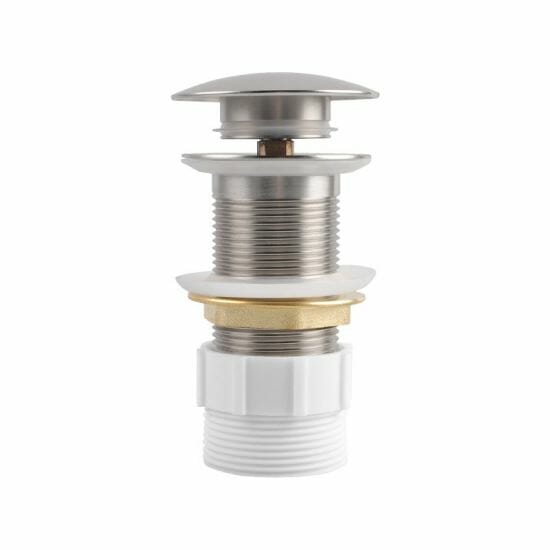 32/40mm Solid Brass Basin Mushroom Pop Up Waste - Chrome - NO Overflow