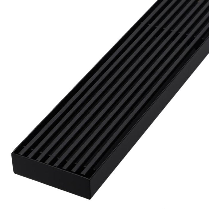 1000mm Matt Black Grill Floor Waste - Center Cut