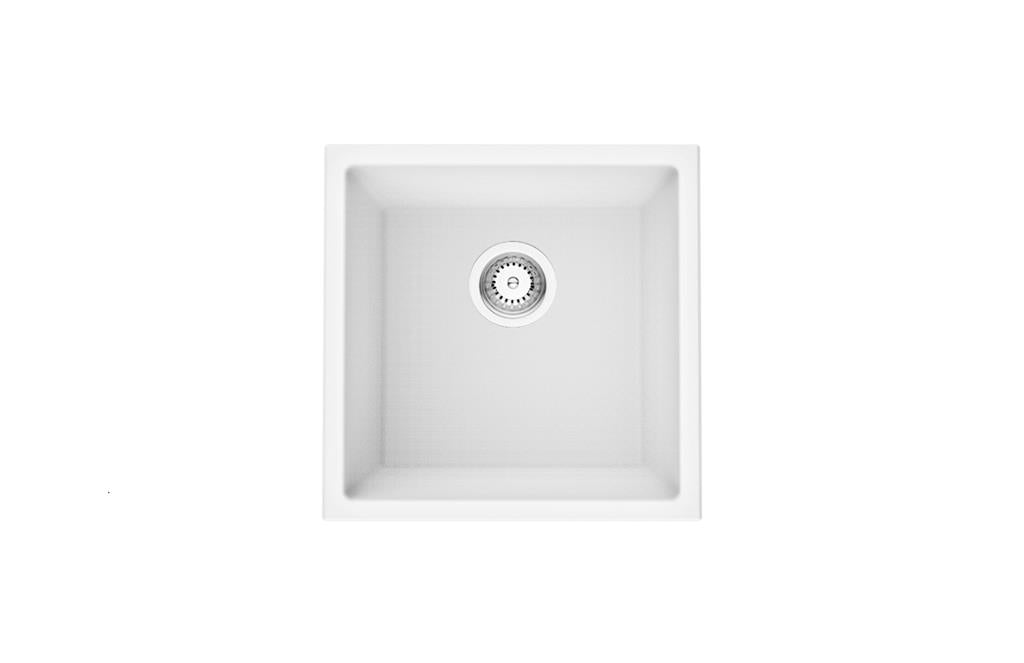 432mm Quartz Undermount Kitchen Sink - Single Bowl - Matte White