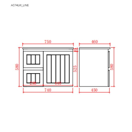 750mm Acacia Wall Hung Vanity PVC Left Side Drawers - Cabinet Only - Matte White