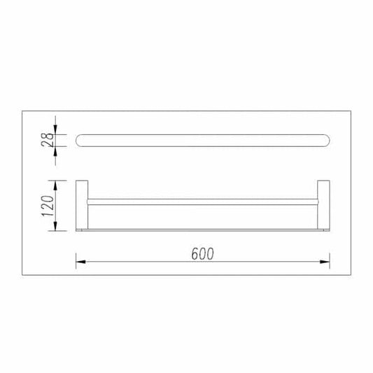 Bellino Double Towel Rail - Brushed Nickel - 600mm | AR22.05