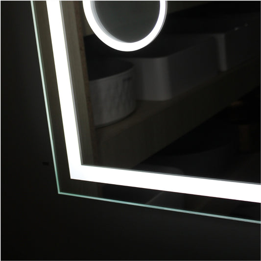 Bluetooth LED Frameless Mirror with Magnifier - 900x750mm **Discontinued/Clearance Stock No Exchange or Refund