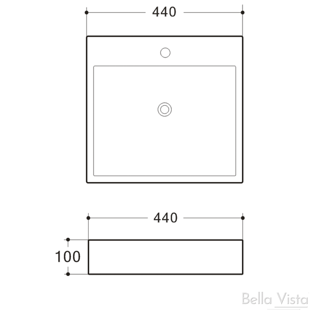 Riva Ceramic Basin 440x440x100mm