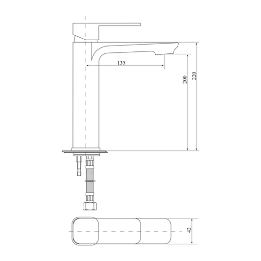 'Mia' Tall Basin Mixer - Black