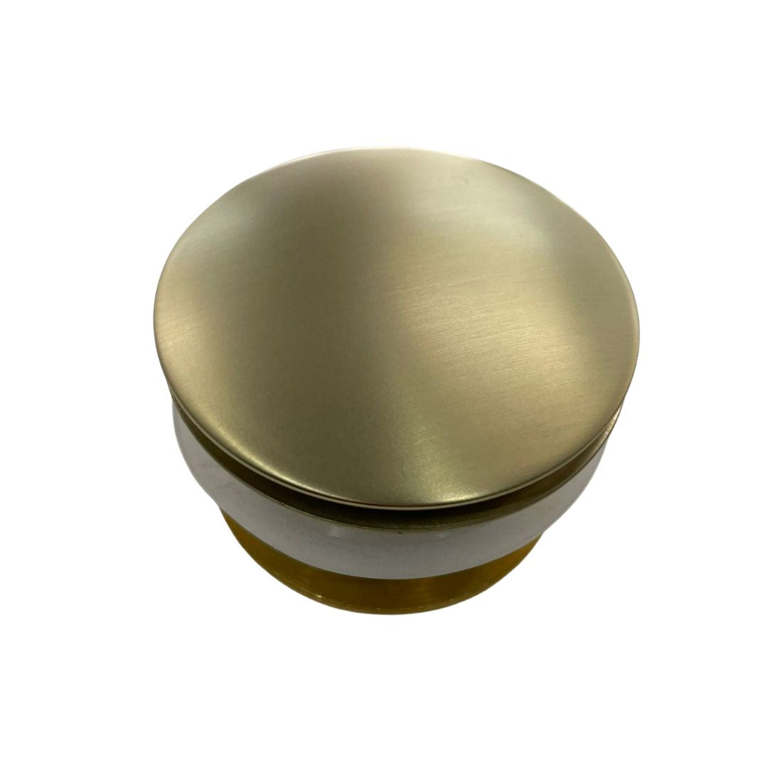 40mm Brushed Gold Solid Brass Mushroom Bathtub Pop Up Waste - NO Overflow