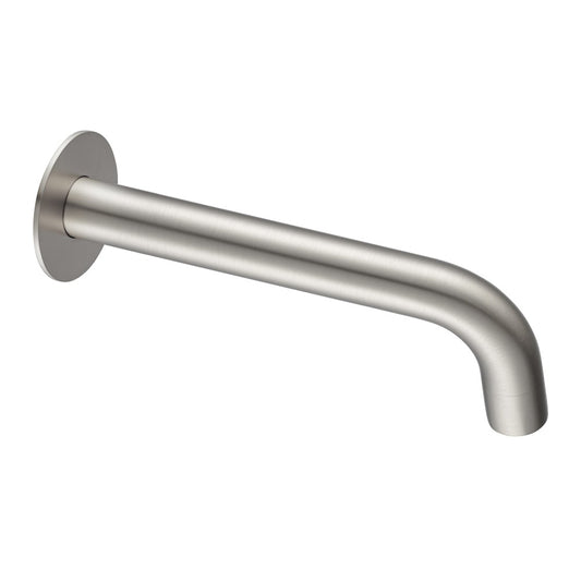 LUCID PIN Series Round Brushed Nickel Bathtub/Basin Wall Spout(60mm Flat Back Plate)