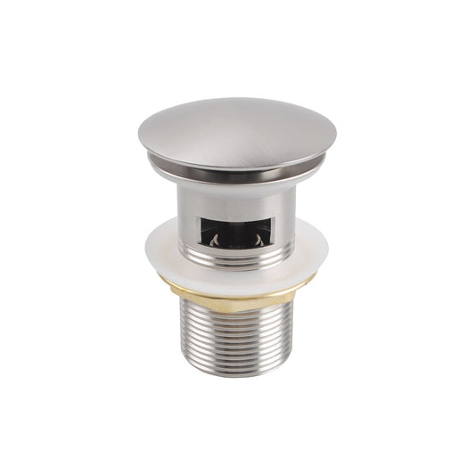 32/40mm Mushroom Brushed Nickel Brass Basin Pop Up Waste with Overflow
