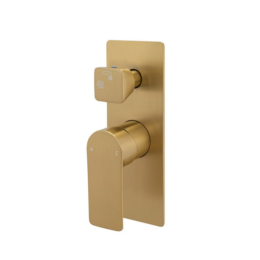 VOG Series Brushed Brass Wall Mixer with Diverter(color up)