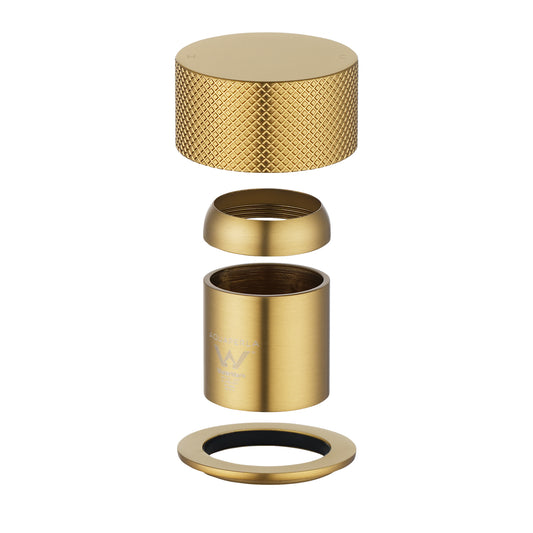MOON Series Round Brushed Brass Progressive Wall Mixer Handle(match CLPM)